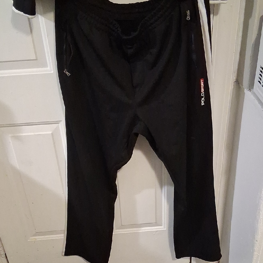Polo Sport Ralph Lauren Black With White Strip Track Suit - Picture 2 of 10